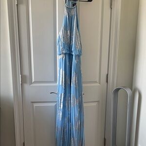 MSK Light Blue and Silver Dress Size 16